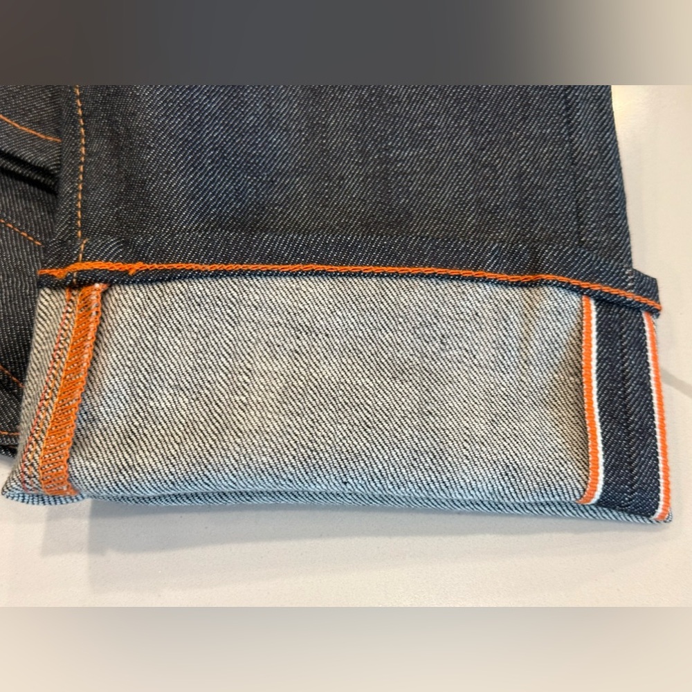 Rare! JEAN Shop Raw Denim Jeans Selvedge Edge -USA-NWOT. Slim Fit Straight 26 M. - Picture 3 of 16